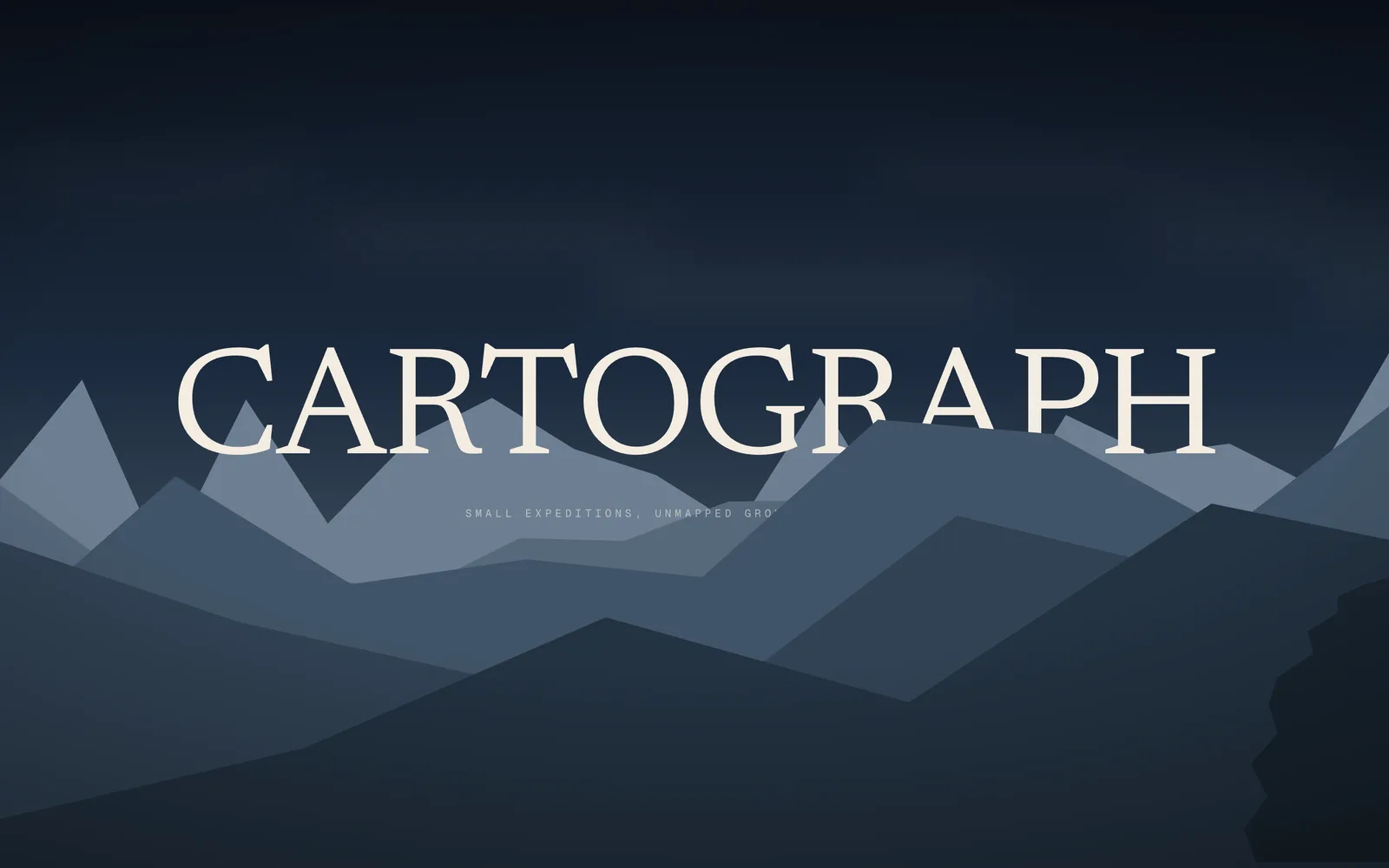 Cartograph, An expedition company as a hand-built world you walk past.