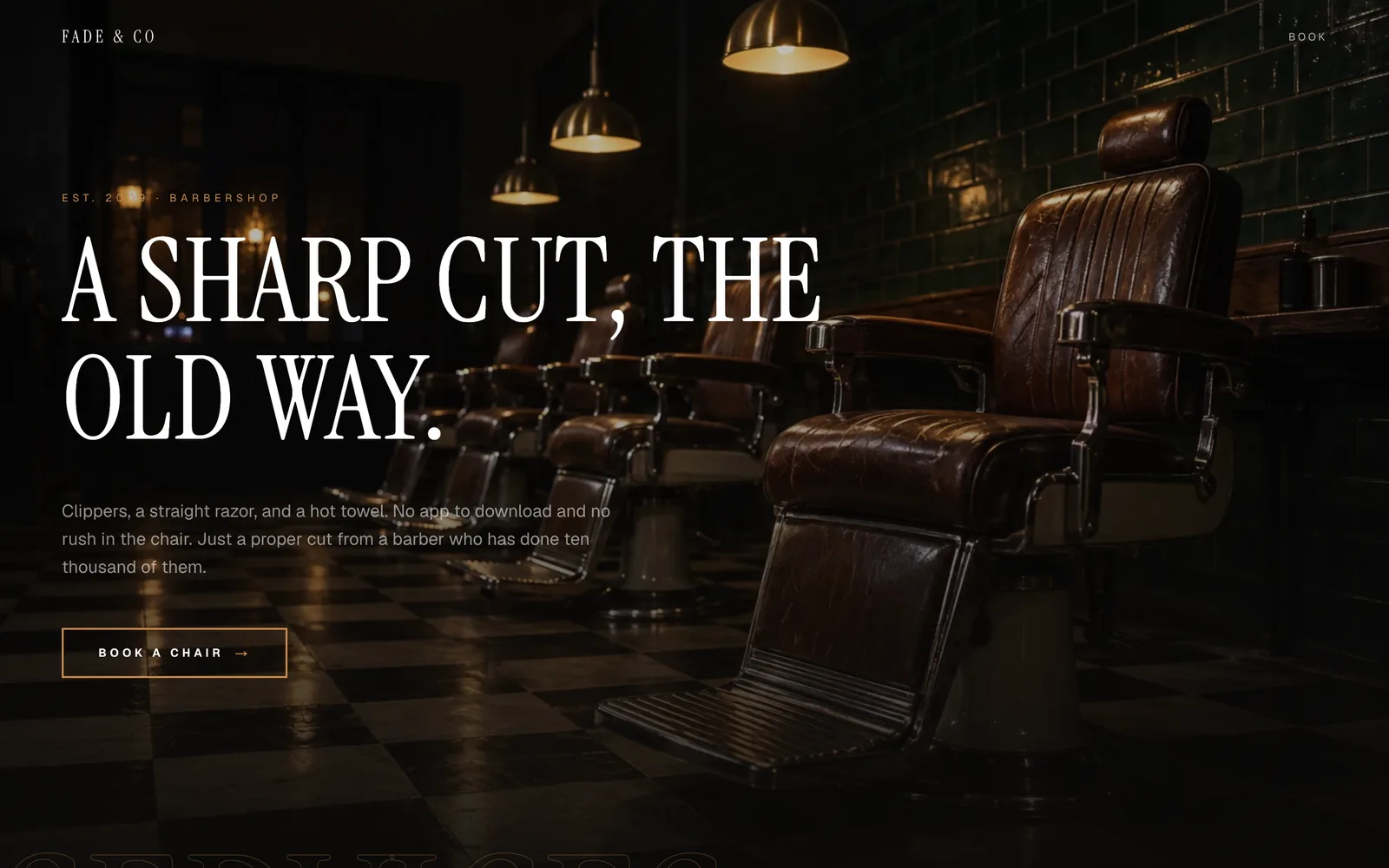 Fade & Co, A proper barbershop. Sharp fades, hot towels, and no hurry about it.