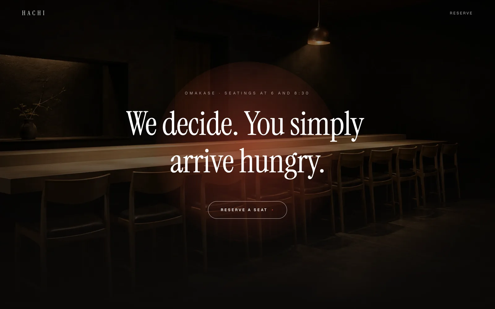 Hachi, Fourteen seats, one hinoki counter, whatever the morning market gave us.
