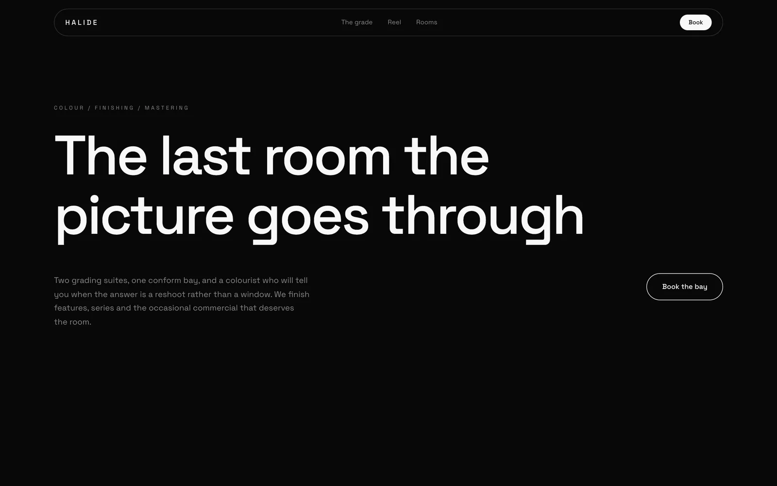 Halide, A colour house that proves it: real grade transforms, with scopes measured off the pixels.