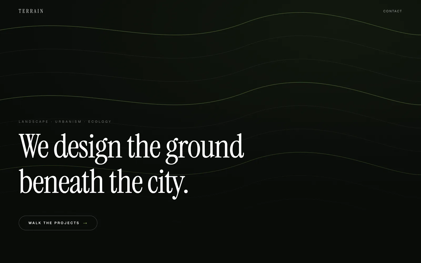 Terrain, Landscape architecture and urbanism. We design ground, water, and time.