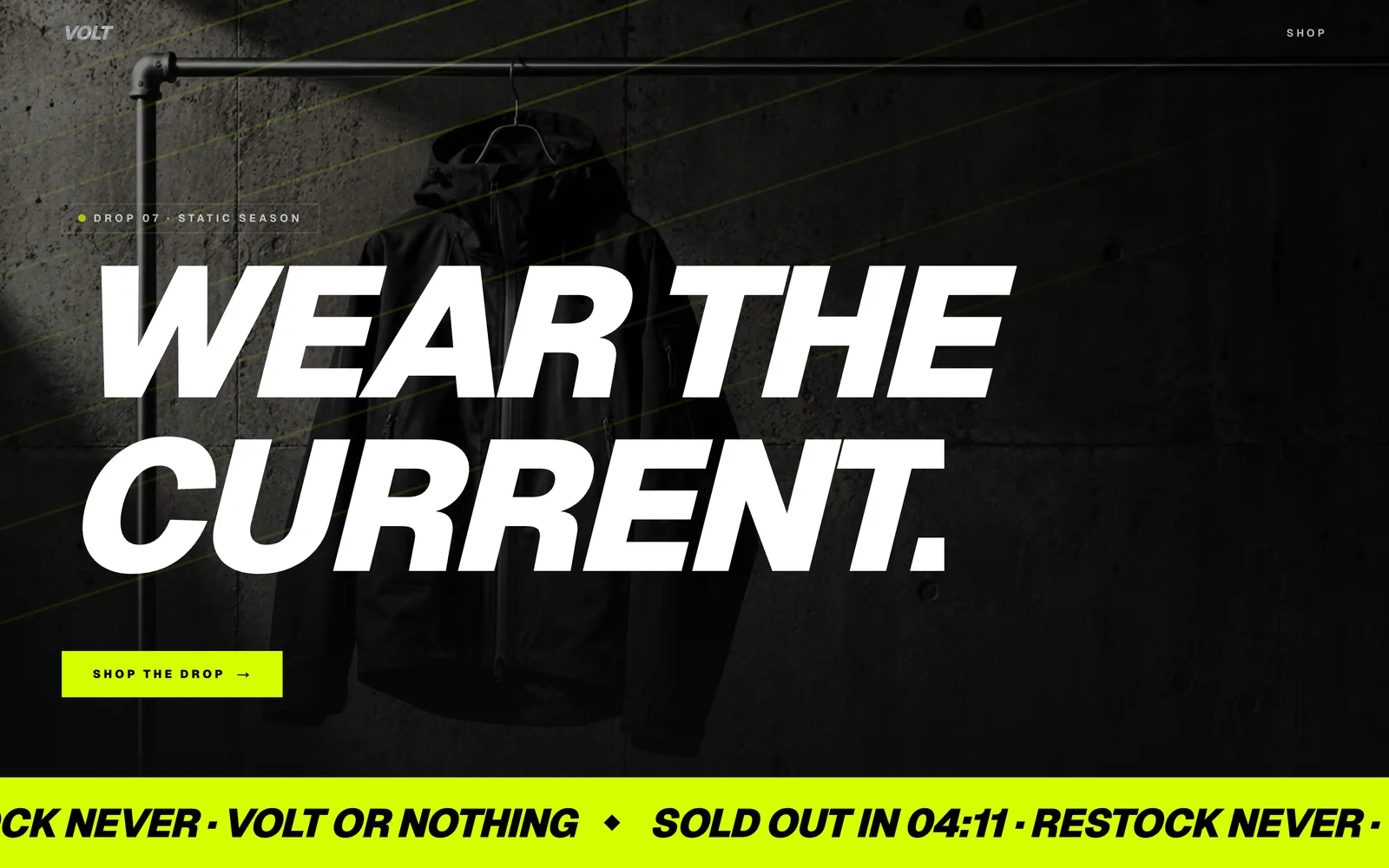 VOLT, A streetwear drop that sells out before the marquee stops scrolling.
